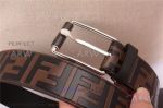 AAA Replica Cheap Fendi Coffee Leather Belt - SS Buckle